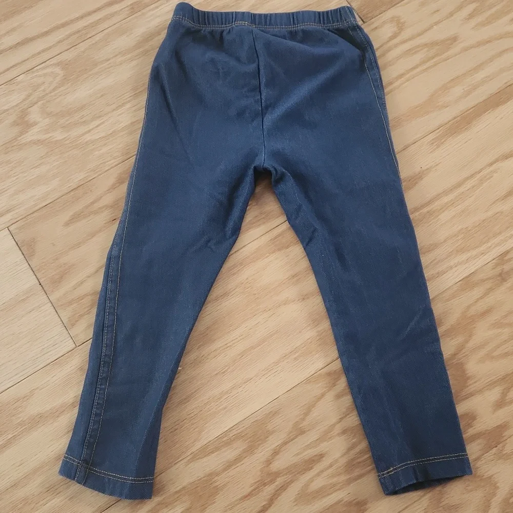 The Children's Place Leggings Faux Denim And Floral Print Set Of 2